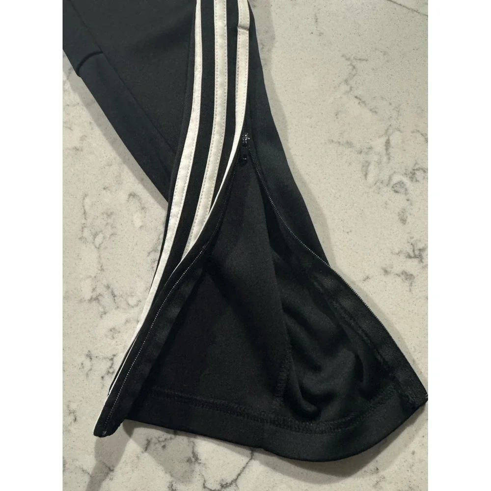 Adidas Track Pants Mens Medium Black Climacool Tapered 3 Stripe Zip Ankle